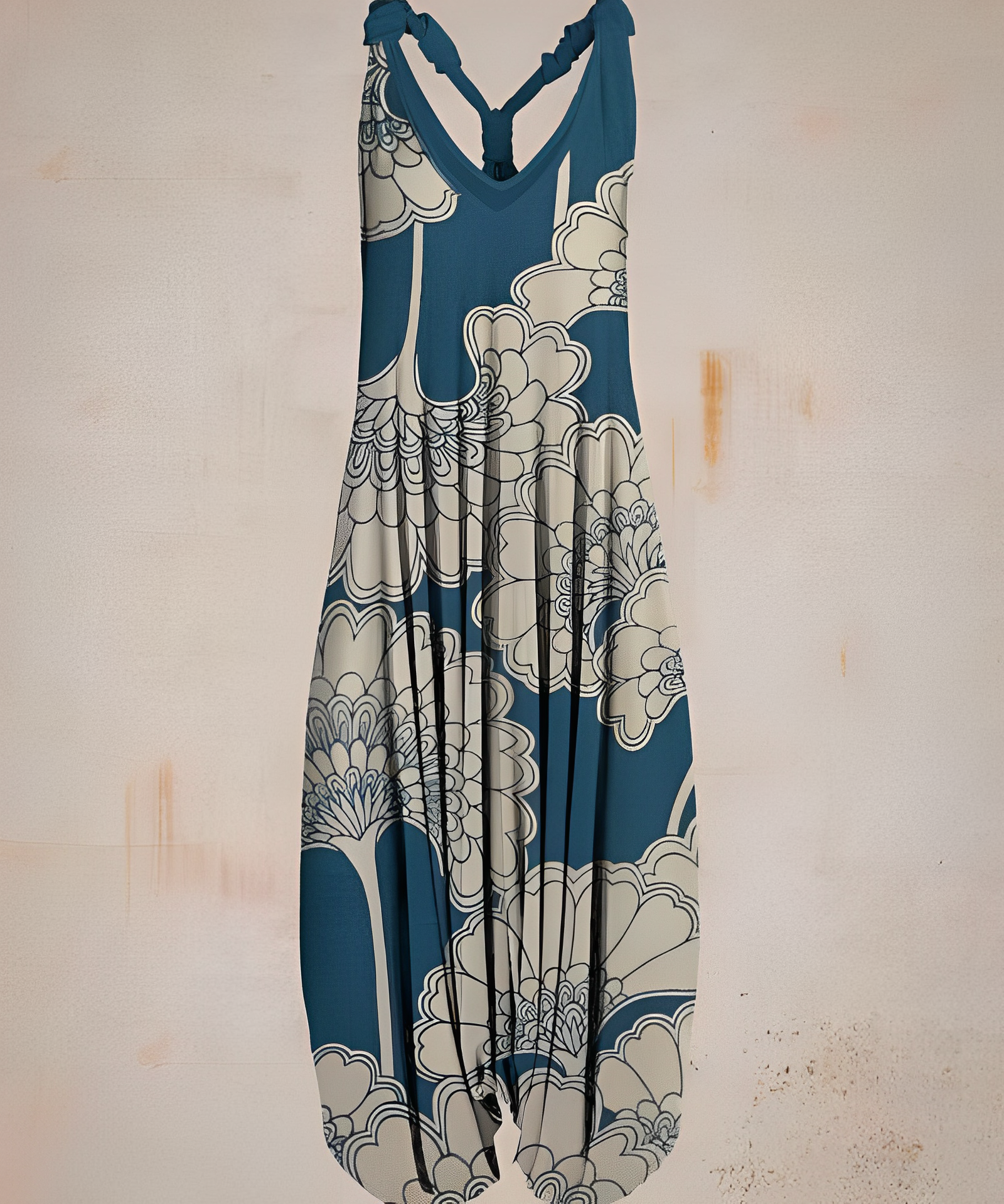 Mono Boho Chic Ligero Con Estampado V Cuello Bohemio Luis