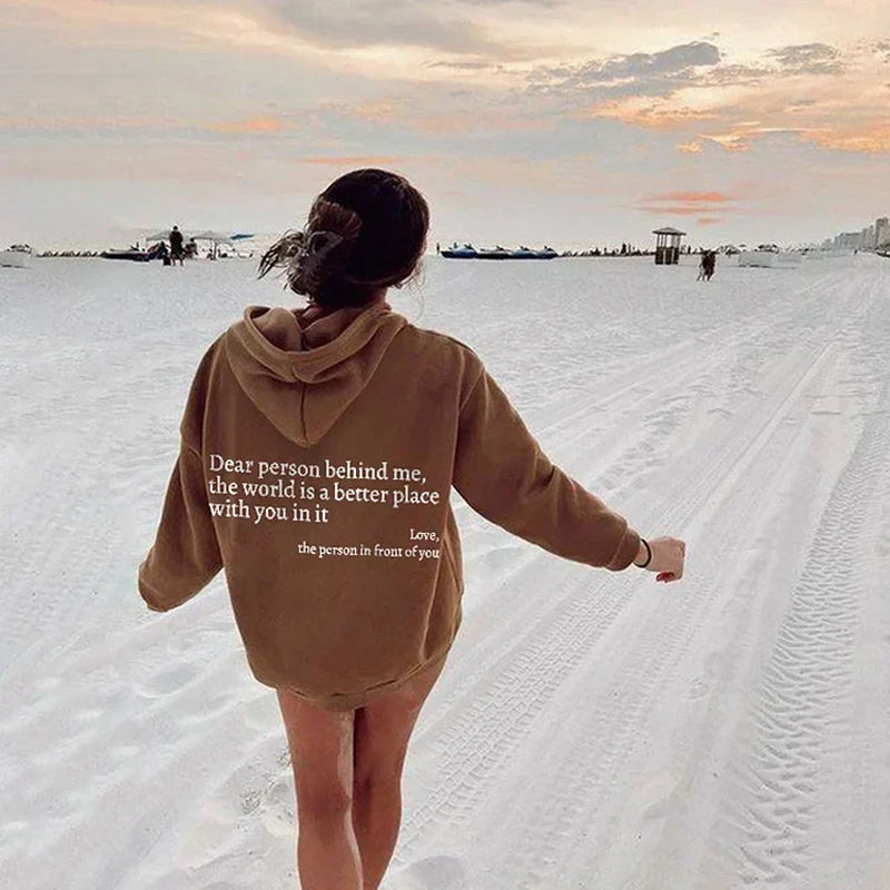 Sudadera Dear Person Behind Me Con Texto Blanco María