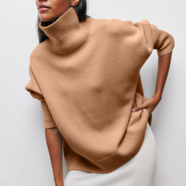 Suéter Cuello Alto Tejido Agradable Estilo Versátil Juan
