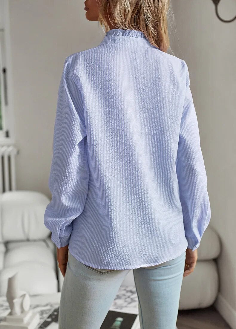 Blusa Mujer Con Volantes Elegante Cómoda Todo Día Ana
