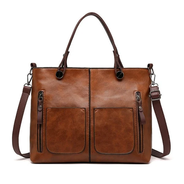 Bolso Cuero Vintage Gran Capacidad Con Cierre Magnetico Sofía