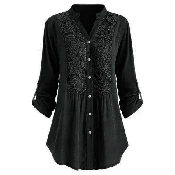 Blusa Larga Con Mangas Abullonadas Para Mujer Moderna Ana