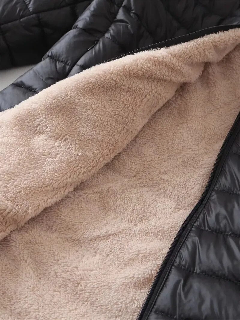 Chaqueta de Algodón con Capucha Mediana Reversible Ana