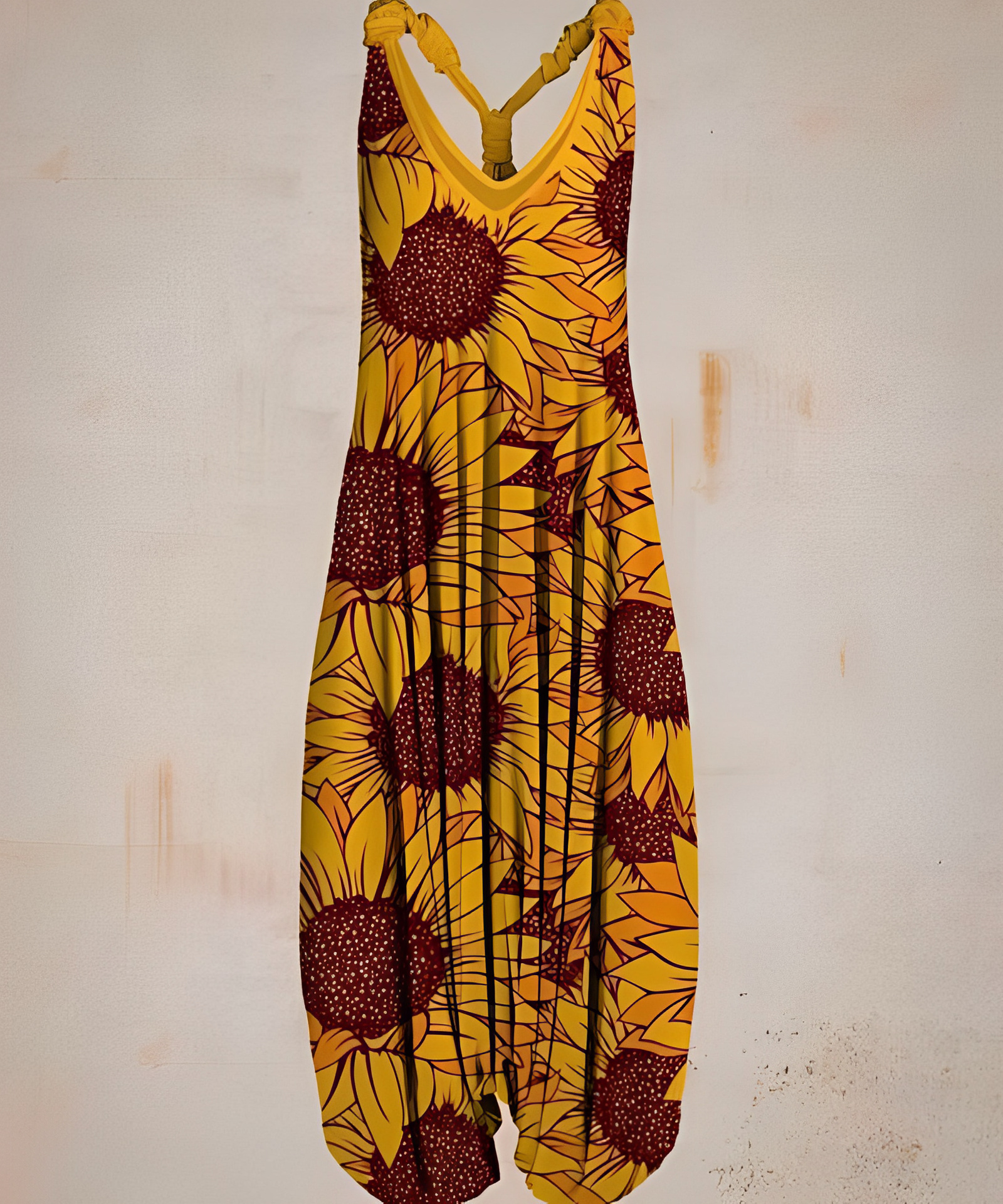 Mono Boho Chic Ligero Con Estampado V Cuello Bohemio Luis