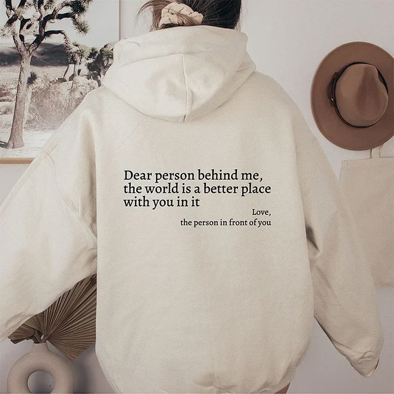 Sudadera Dear Person Behind Me Con Texto Blanco María