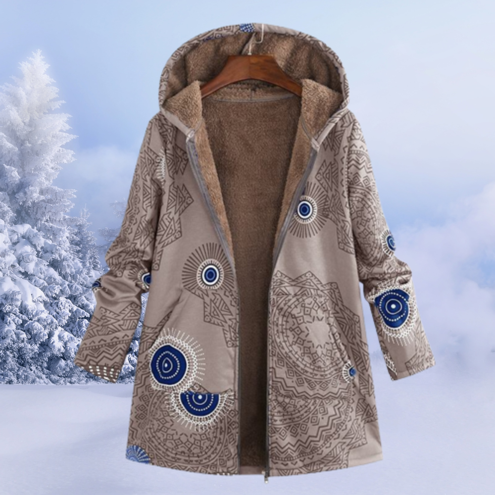 Chaqueta Polar Con Capucha Cálida Para Mujer Invierno Ana