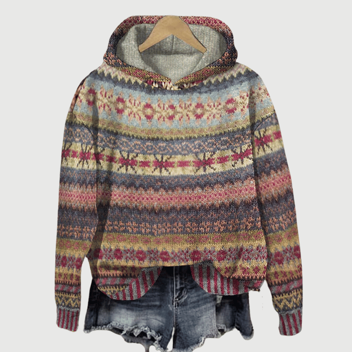 Sudadera Caliente Con Capucha Estampada De Invierno Camila