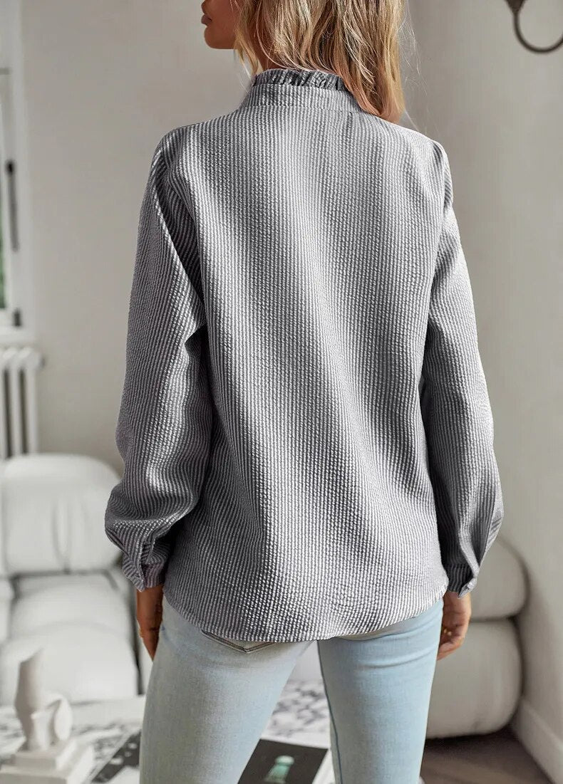 Blusa Mujer Con Volantes Elegante Cómoda Todo Día Ana