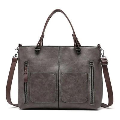 Bolso Cuero Vintage Gran Capacidad Con Cierre Magnetico Sofía