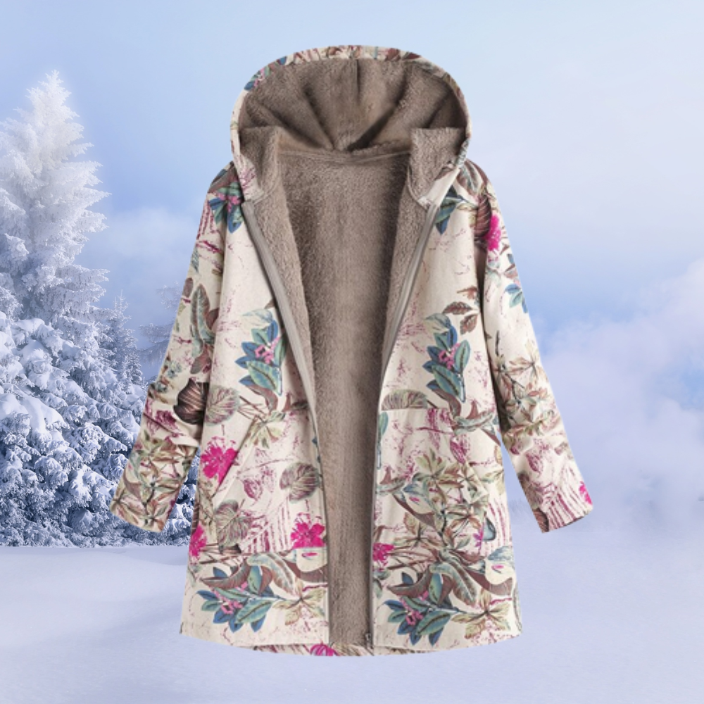 Chaqueta Polar Con Capucha Cálida Para Mujer Invierno Ana