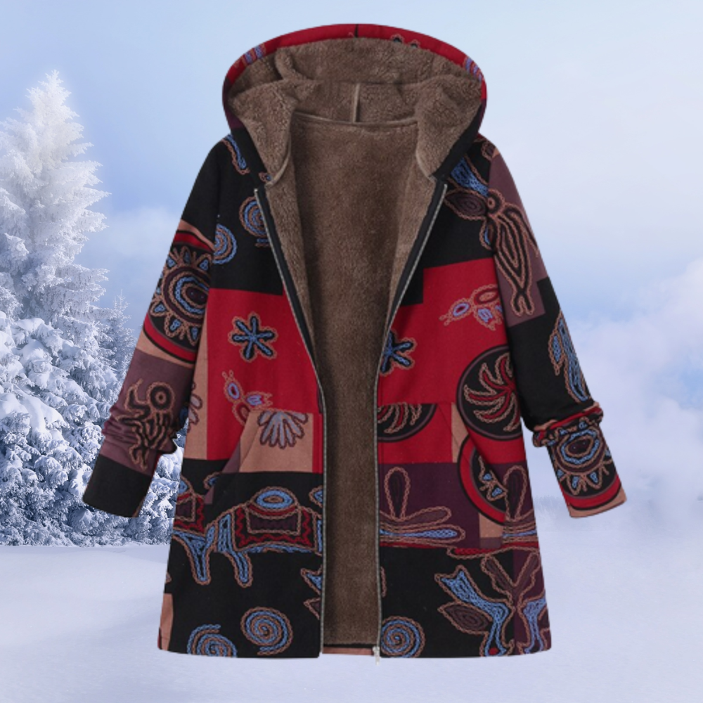 Chaqueta Polar Con Capucha Cálida Para Mujer Invierno Ana