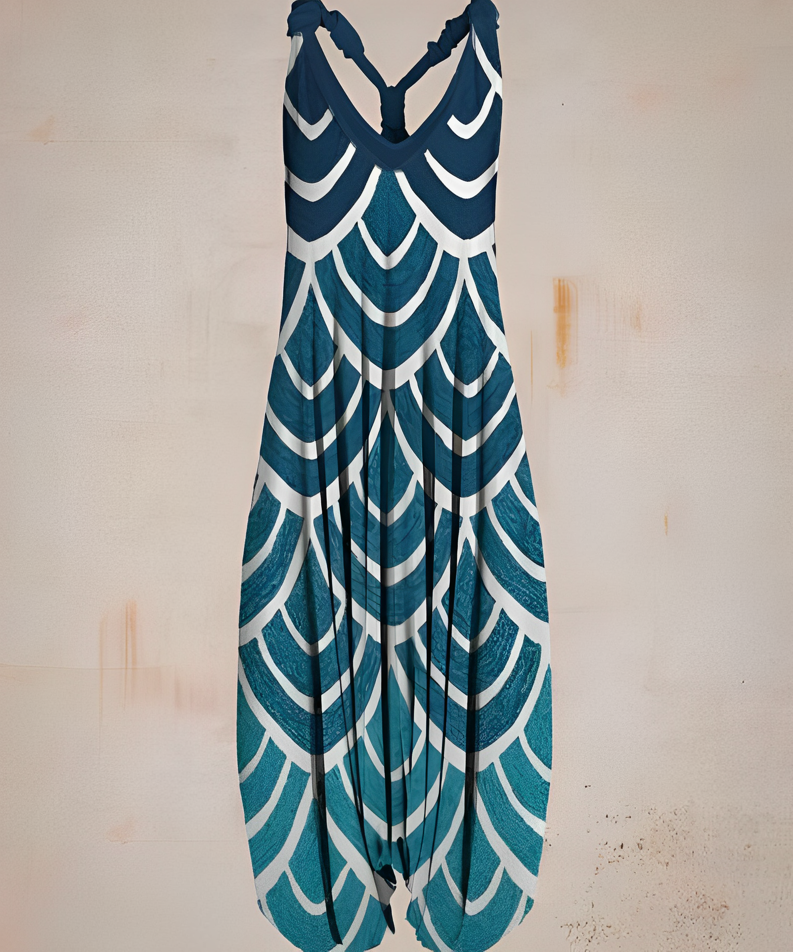 Mono Boho Chic Ligero Con Estampado V Cuello Bohemio Luis