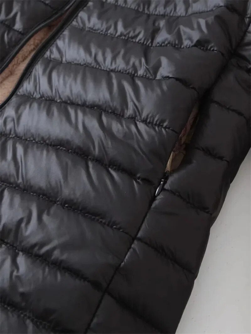 Chaqueta de Algodón con Capucha Mediana Reversible Ana