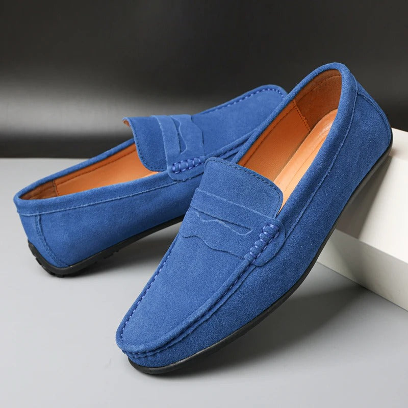 Mocasines De Cuero Y Ante Con Plantilla Acolchada Carlos