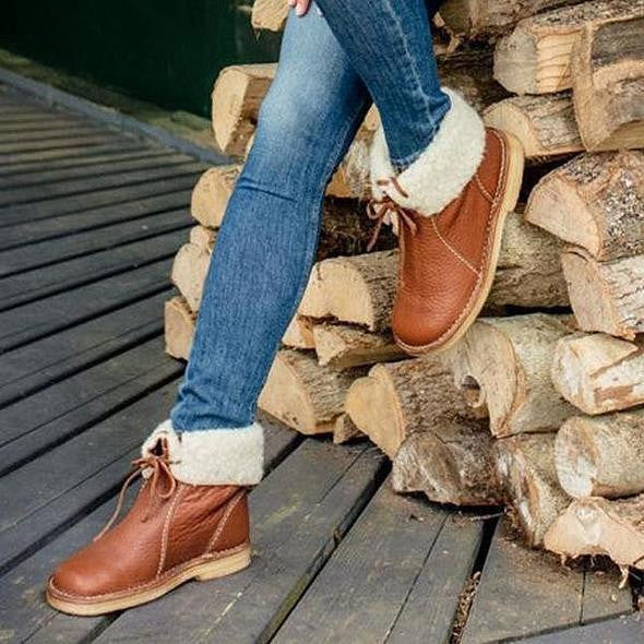Botas Aisladas Con Doble Costura Y Cuero Premium Ana
