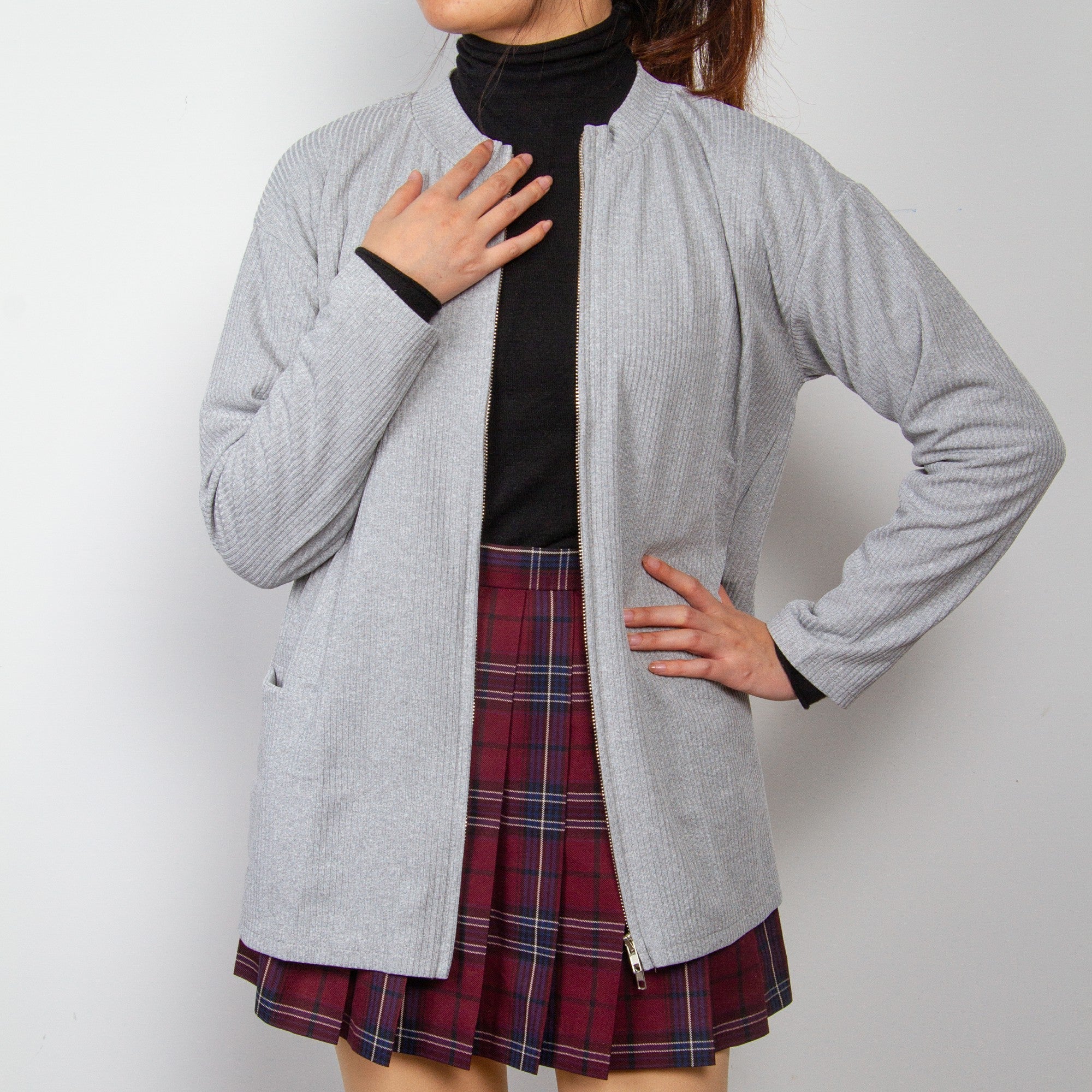 Chaqueta de Punto Con Cremallera Suave y Cálida María