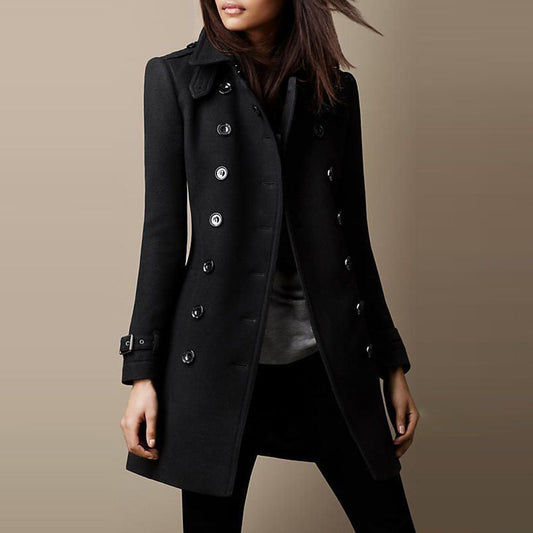 Winter Coat With Bold Collar For Women Warmth