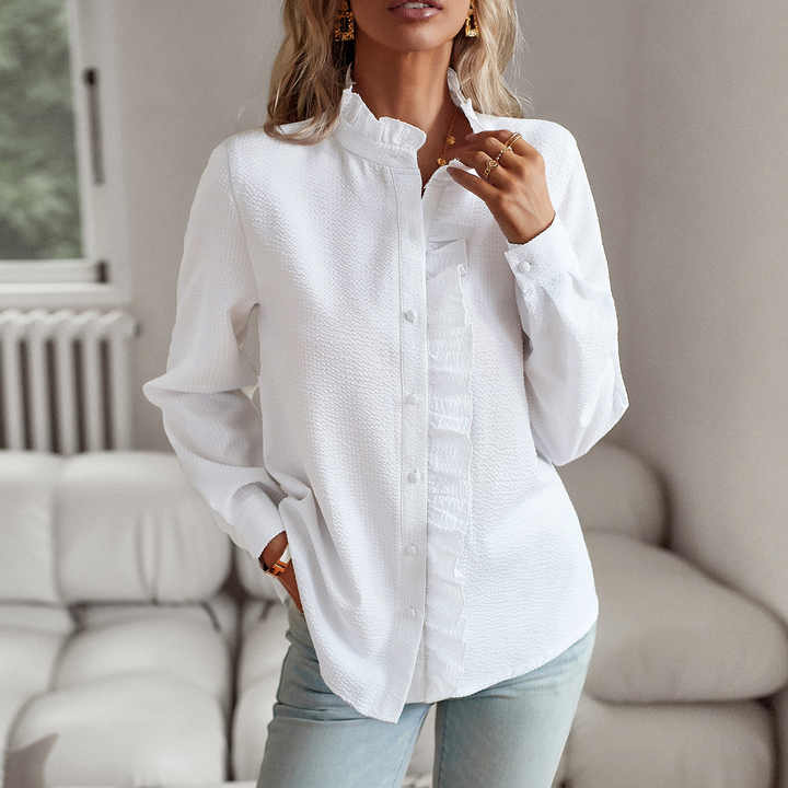 Blusa Mujer Con Volantes Elegante Cómoda Todo Día Ana