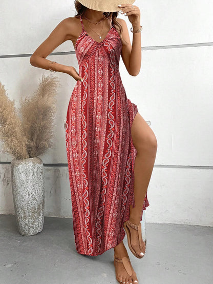 Backless Maxi Dress Women Ethnic Boho