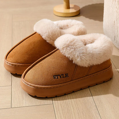 Women's Platform Furry Slippers