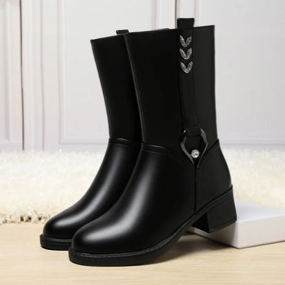 Women's Mid-Calf Block Heel Boots