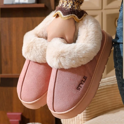 Women's Platform Furry Slippers