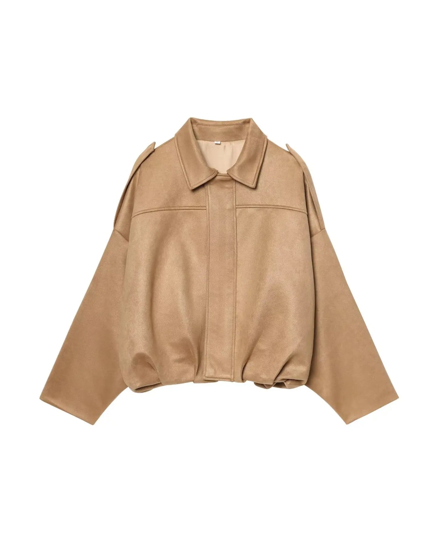 Faux Suede Cropped Jacket Soft Texture