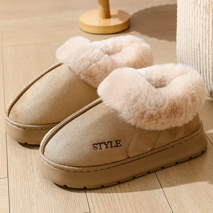 Women's Platform Furry Slippers