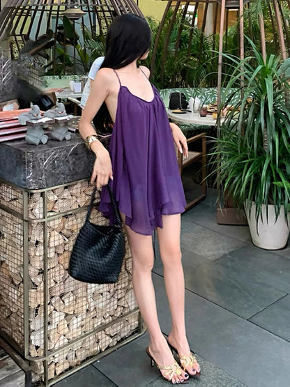 Weird Puss Backless Dress Sexy Mesh Bodycon For Women