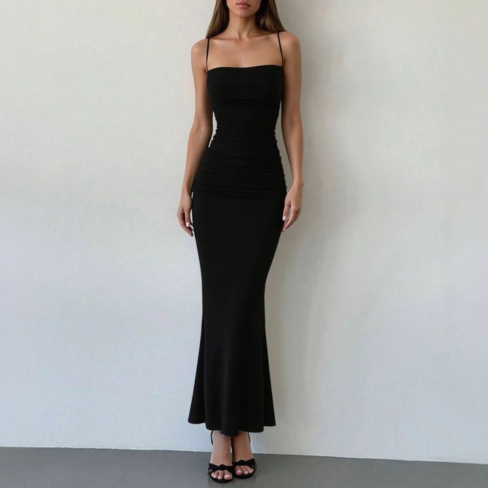 Mia Muse Womens Elegant Party Maxi Dress Spaghetti Strap