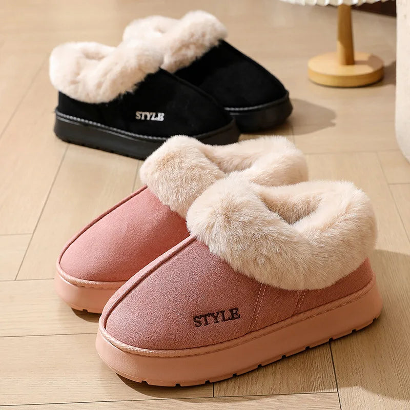 Women's Platform Furry Slippers