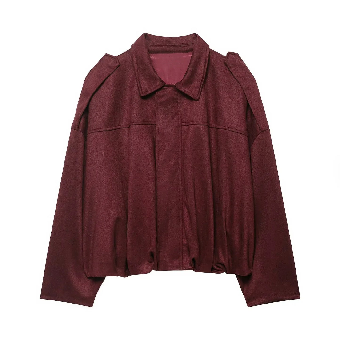 Faux Suede Cropped Jacket Soft Texture