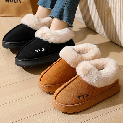 Women's Platform Furry Slippers