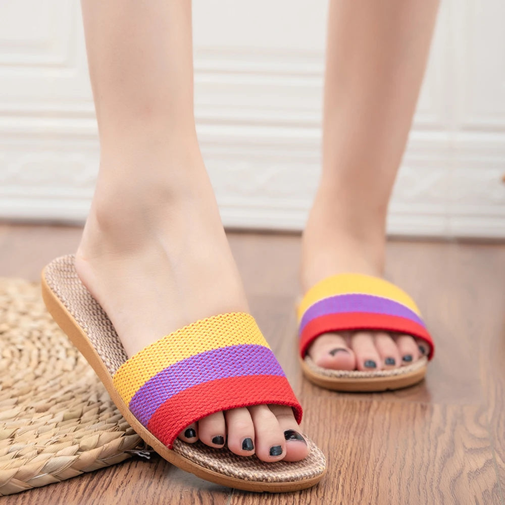 Summer Linen Slippers For Women EVA