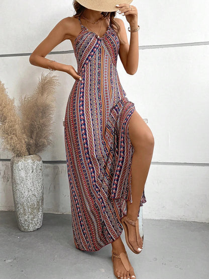 Backless Maxi Dress Women Ethnic Boho