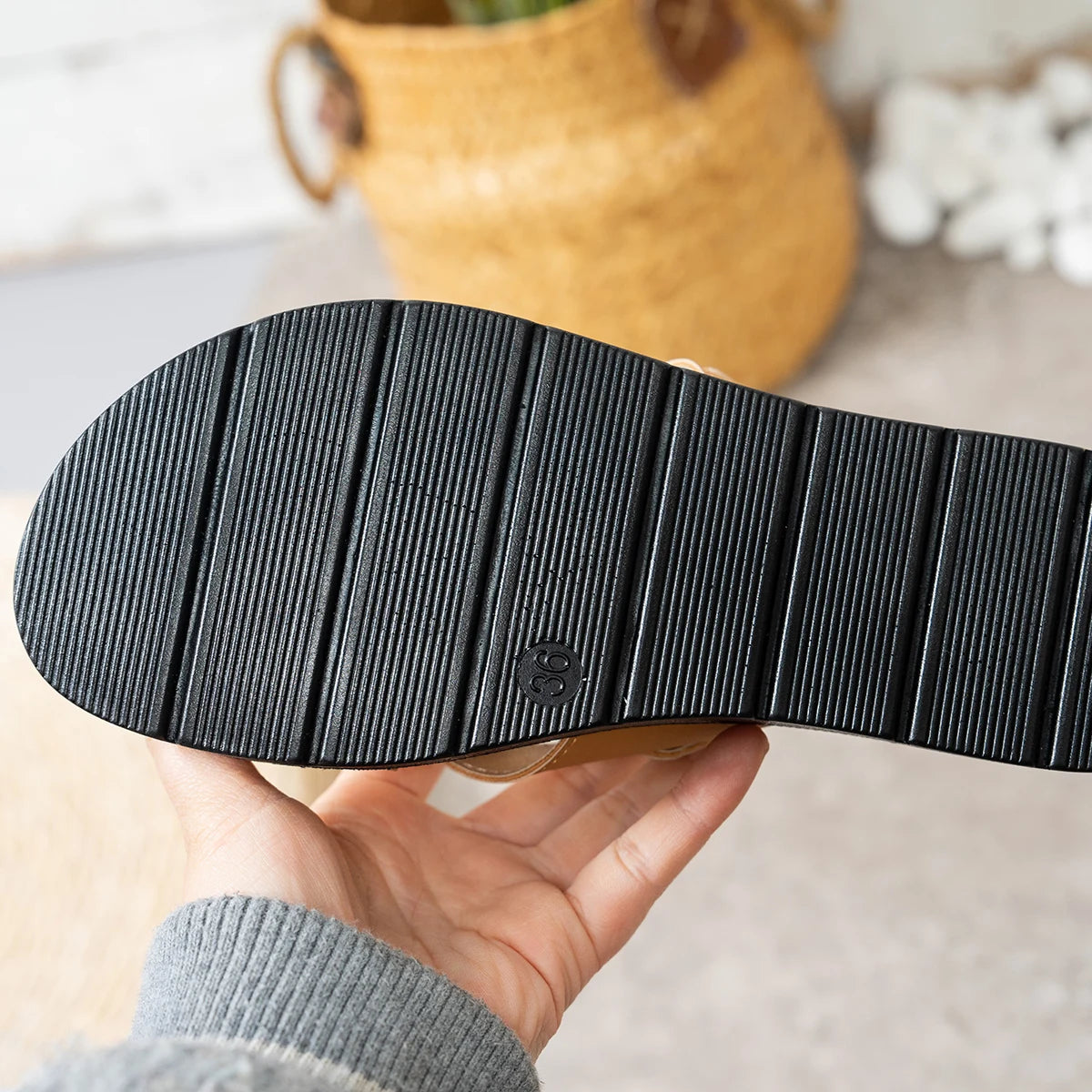 Ladies Gold Chain Sandals Slip On