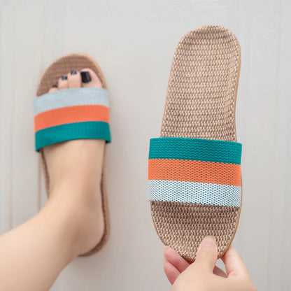 Summer Linen Slippers For Women EVA