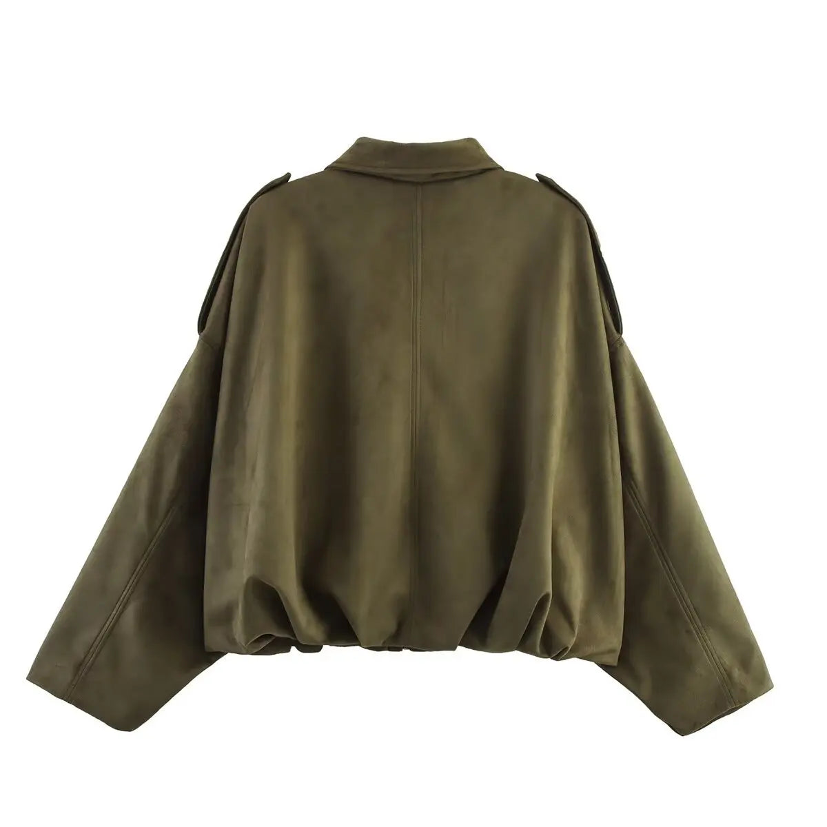 Faux Suede Cropped Jacket Soft Texture