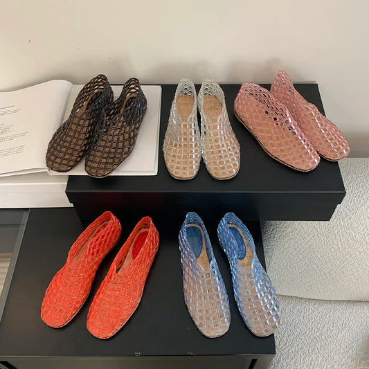 Jelly Flats Women Breathable Mesh Flats