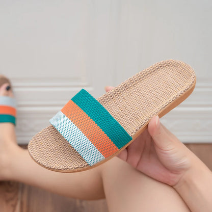 Summer Linen Slippers For Women EVA