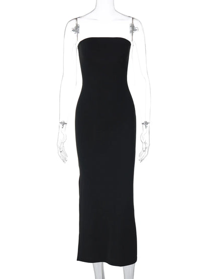 Hugcitar Strapless Bodycon Maxi Dress Women Glam