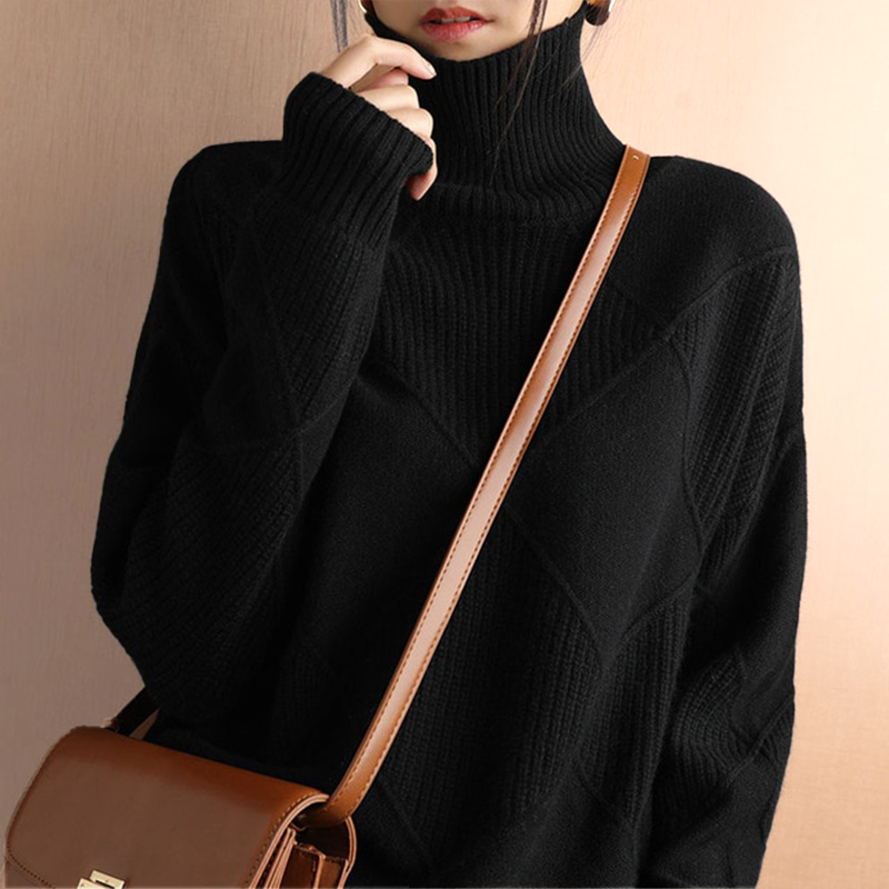 Suéter Cuello Alto Suave Y Cálido Para Mujer Estilo Ana