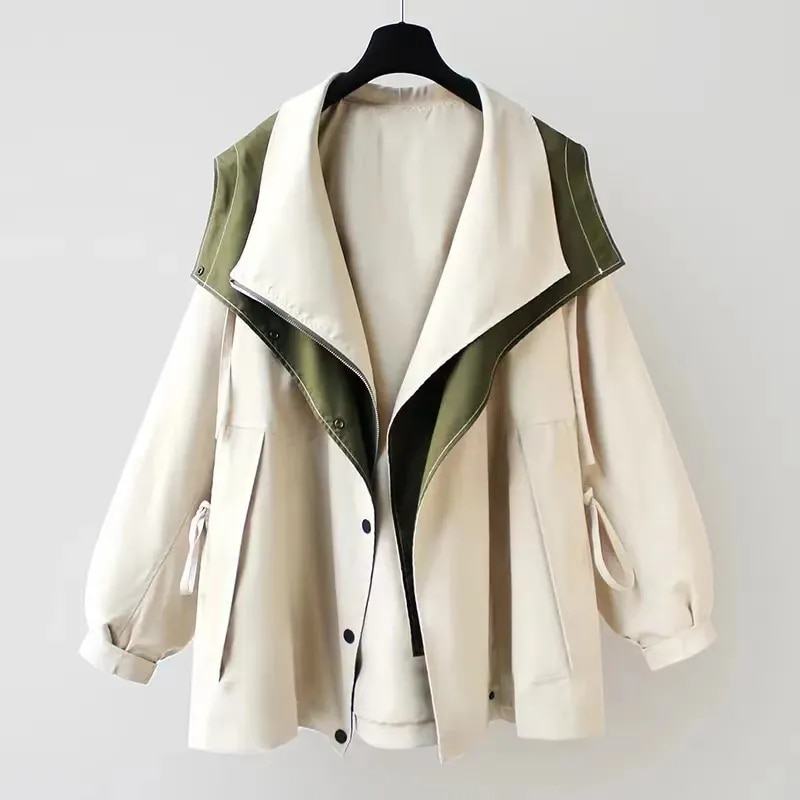Capa Ligera Impermeable Oversize Capucha Elegante Sofía