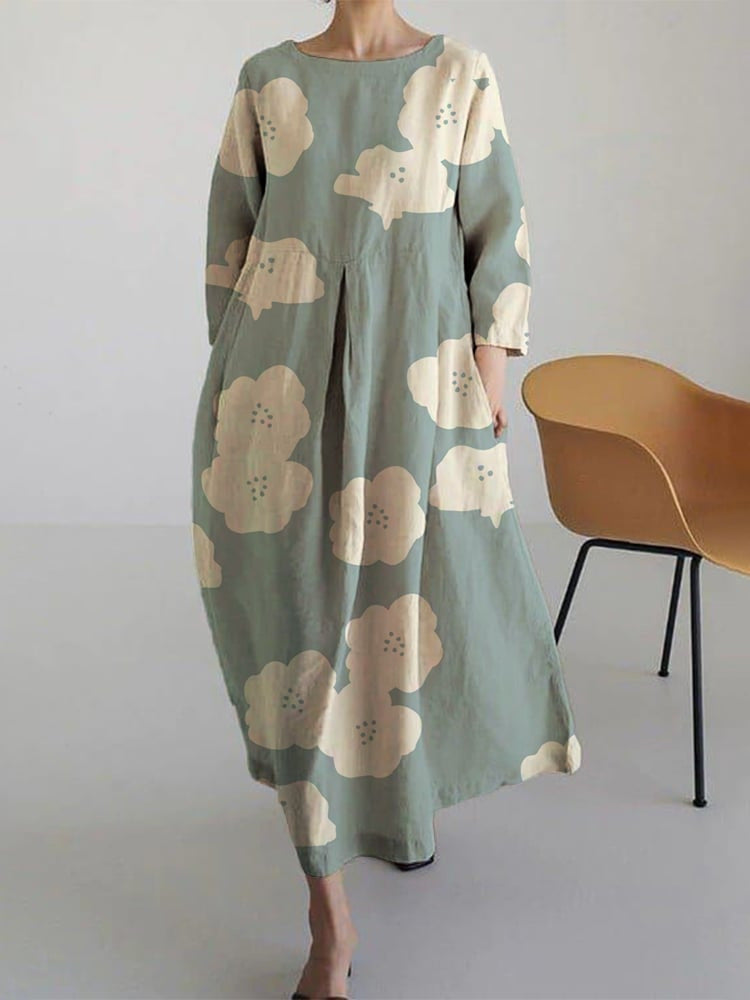 Vestido Casual Elegante Con Mangas Sueltas Cómodo Miguel
