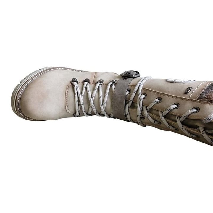 Botas Mujer Tejidas Con Hebilla Piel PU Impermeables Ana