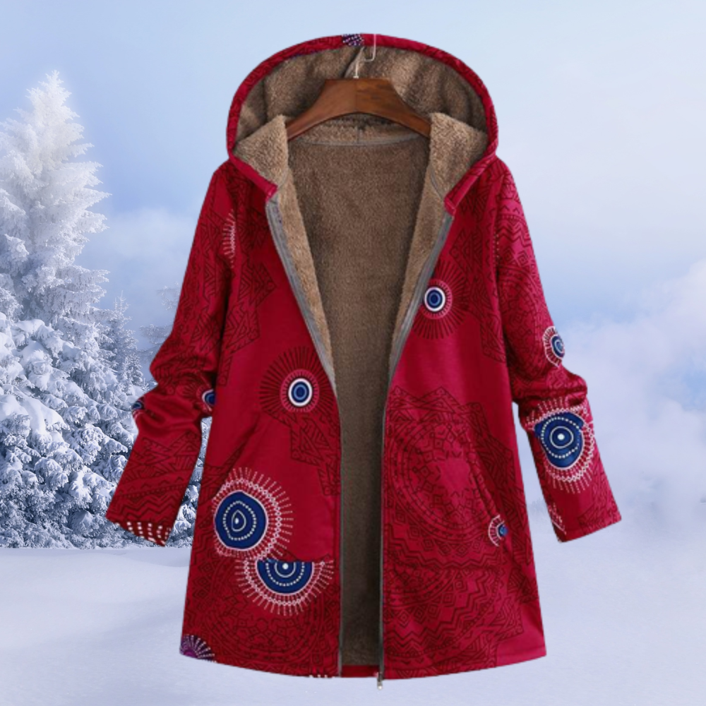 Chaqueta Polar Con Capucha Cálida Para Mujer Invierno Ana