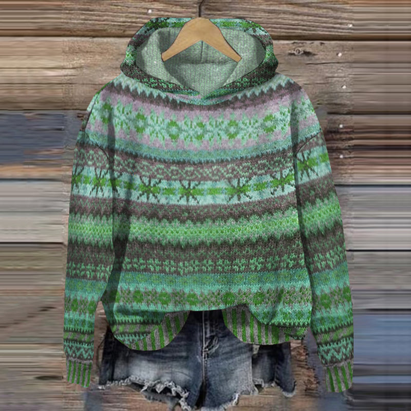 Sudadera Caliente Con Capucha Estampada De Invierno Camila