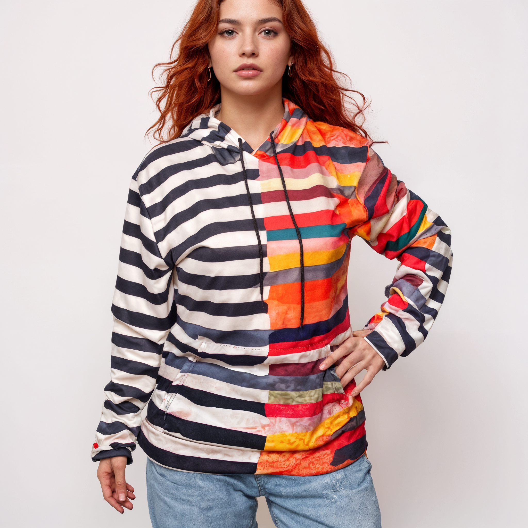Sudadera con Capucha Multicolor Diseño Vintage María