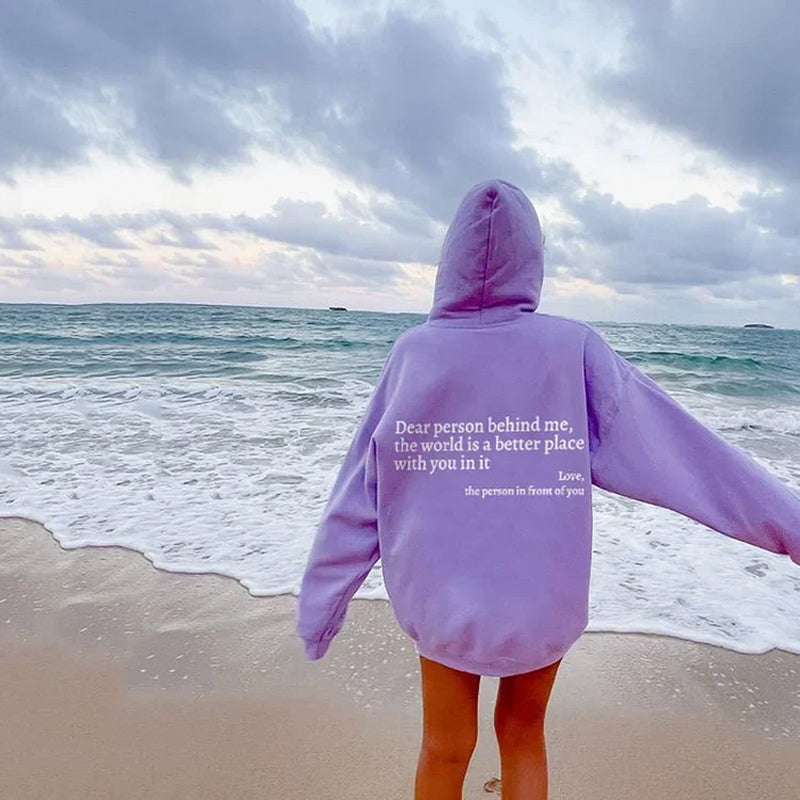 Sudadera Dear Person Behind Me Con Texto Blanco María