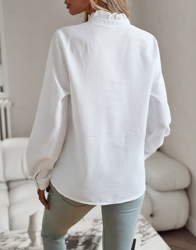Blusa Mujer Con Volantes Elegante Cómoda Todo Día Ana